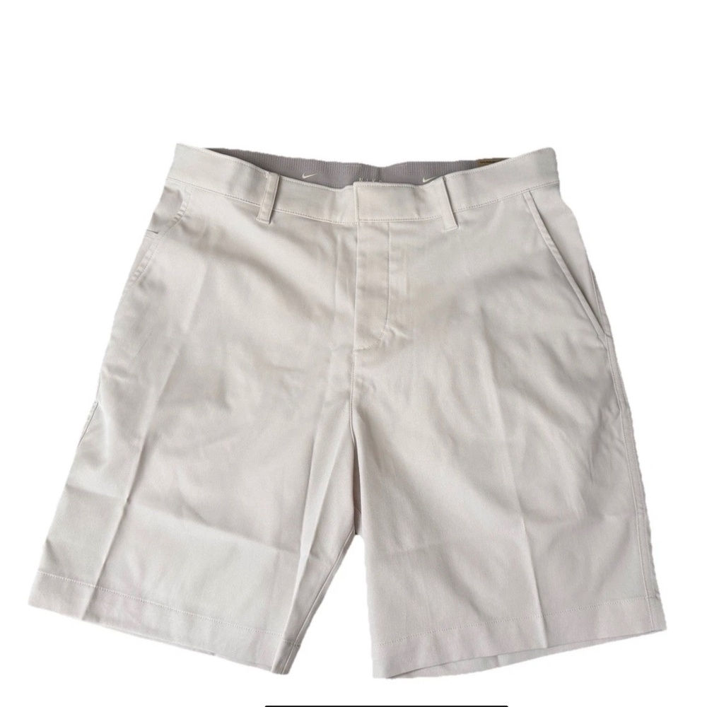 $80 Nike Tour Mens 8" Chino Golf Shorts Light Khaki Cream Off White  Sz 34